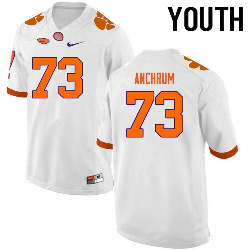 Youth Clemson Tigers #73 Tremayne Anchrum College Football Jerseys-White - Click Image to Close